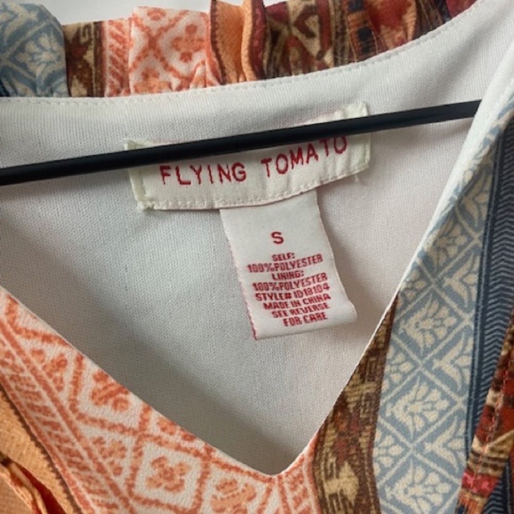 Flying Tomato Orange Multi-Pattern Maxi Dress - Picture 4 of 6